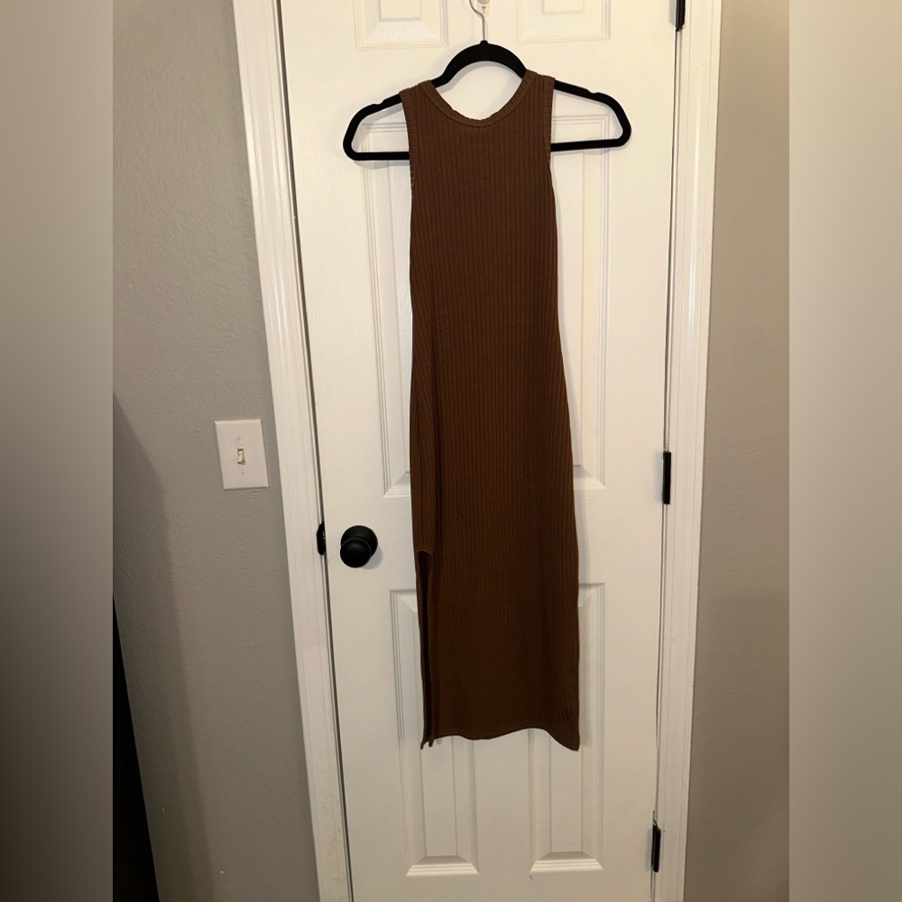 Nasty Gal Ribbed Racer Midi Dress - Picture 8 of 9